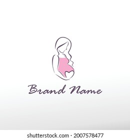 mother love pregnant logo design