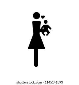 Mother loving her baby icon vector icon. Simple element illustration. Mother loving her baby symbol design. Can be used for web and mobile.