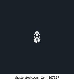 Mother Mary logo icon flat vector design