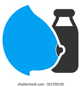 Mother Milk vector icon. Style is bicolor flat symbol, blue and gray colors, rounded angles, white background.