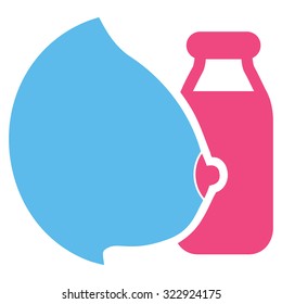 Mother Milk vector icon. Style is bicolor flat symbol, pink and blue colors, rounded angles, white background.