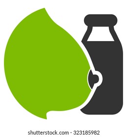 Mother Milk vector icon. Style is bicolor flat symbol, eco green and gray colors, rounded angles, white background.