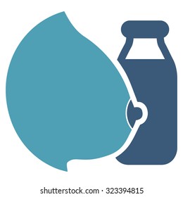 Mother Milk vector icon. Style is bicolor flat symbol, cyan and blue colors, rounded angles, white background.