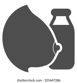 Mother Milk vector icon. Style is flat symbol, gray color, rounded angles, white background.