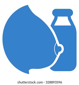 Mother Milk vector icon. Style is flat symbol, cobalt color, rounded angles, white background.
