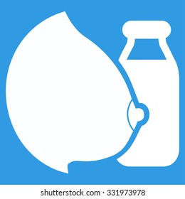 Mother Milk vector icon. Style is flat symbol, white color, rounded angles, blue background.