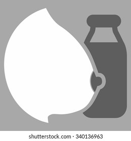 Mother Milk vector icon. Style is bicolor flat symbol, dark gray and white colors, rounded angles, silver background.