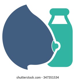 Mother Milk vector icon. Style is bicolor flat symbol, cobalt and cyan colors, rounded angles, white background.