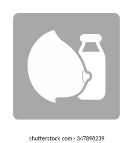 Mother Milk vector icon. Style is flat rounded square button, white and silver colors, white background.