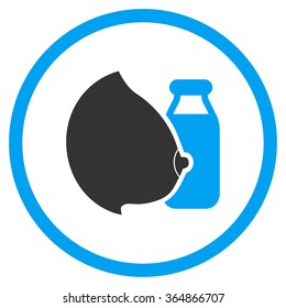 Mother Milk vector icon. Style is bicolor flat circled symbol, blue and gray colors, rounded angles, white background.