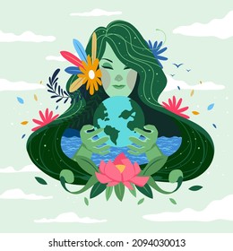 Vector de concepto de la madre de la naturaleza