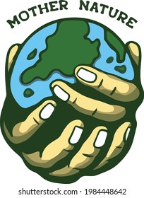 Mutter-Natur-Globe-Vektorgrafik