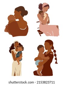 Mother and newborn baby clipart