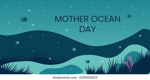 Mother ocean day awareness Social Media Post Template. 