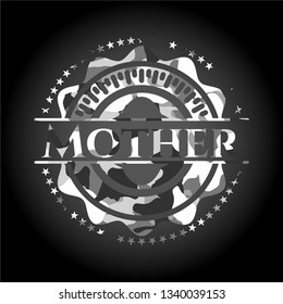 Mother on grey camo pattern