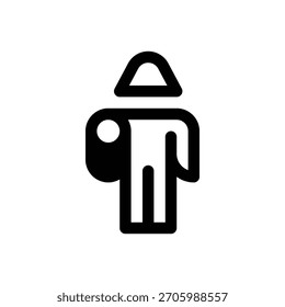 Madre. Icono de Vector de trazo delineado con detalles rellenos de negro.