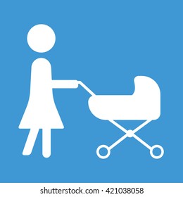 Mother and parm icon on blue background.