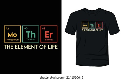 Mother periodic table t-shirt design.