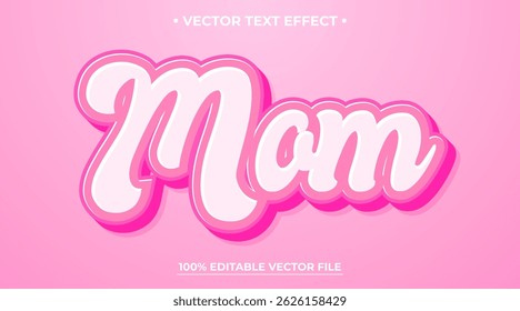 Mother Pink Text Effect 3D Style Editable Text Effect