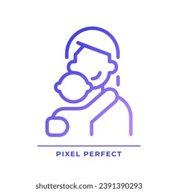 Icono de vector lineal de gradiente perfecto para píxel madre. arquetipo de carácter femenino. Representar amor y cuidado. Psicoanálisis. Símbolo de color de línea delgada. Pictograma de estilo moderno. Dibujo de contorno aislado del vector