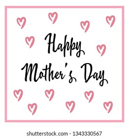 Mother Postcard Design. Vector Illustration of Greeting Card with Lettering. 