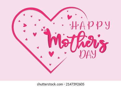 Postal madre con elementos voladores de papel, hombre y fondo. Símbolos vectoriales del amor en forma de corazón para el diseño de tarjetas de felicitación del Día de la Madre.