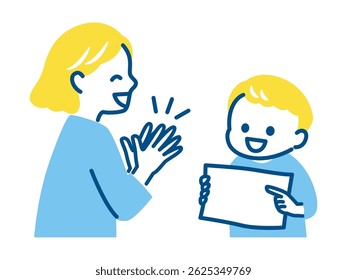 mother praise her son for his work