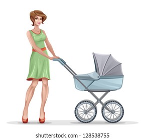 Mother with pram