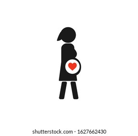 Mother, pregnancy icon. Vector illustration, flat design.