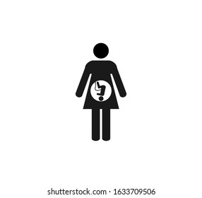 Mother, pregnancy icon. Vector illustration, flat design.
