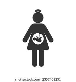 Mother, pregnancy icon. Vector illustration, flat design