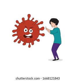 mother protect from corona virus illustration