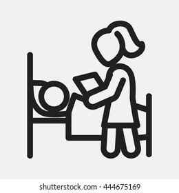 Mother reading book to child Icon