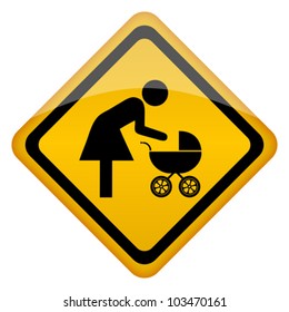 Mother restroom vector icon, eps10 illustration