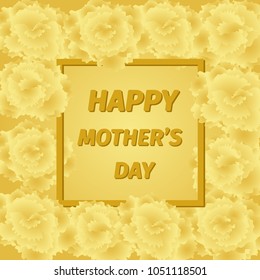 Mother s day greeting card with carnation flowers.