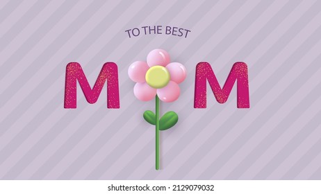 Mother s day greeting card with beautiful blossom flowers. Happy Mother s Day. Vector