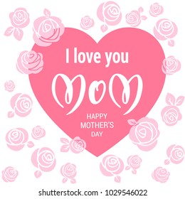 Mother s Day holiday inscription. Hand drawn lettering for design banner, leaflet, card, invitation, poster .