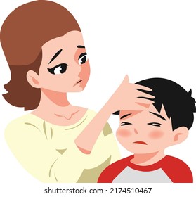 Mother saw that the child was sick. He was sick.