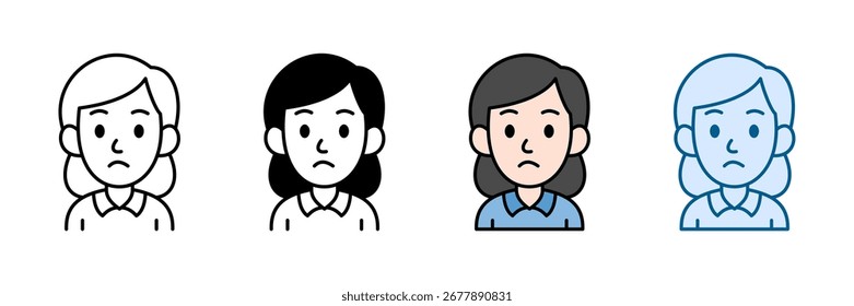 Mother Serious Icon Set Multiple Style Collection