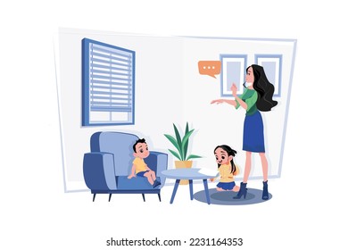 Mother Setting Ground Rules For Her Kids