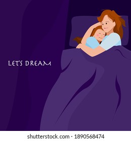 A mother sleeps with a daughter. a nice dream. huge
