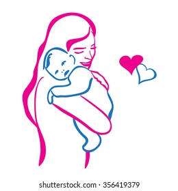 Mother with small baby