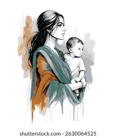 Mother and son art pic
