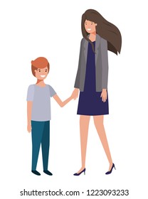 mother and son avatar character