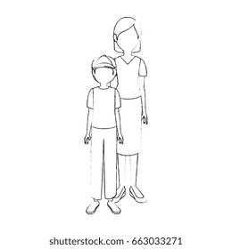 Mother Son Cartoon Stock Vector (Royalty Free) 663033271 | Shutterstock