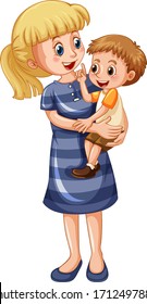 Mother Son Cartoon Character Illustration Stock Vector (Royalty Free ...