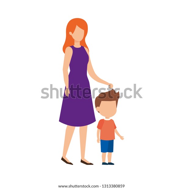 Mother Son Characters Stock Vector (Royalty Free) 1313380859 | Shutterstock