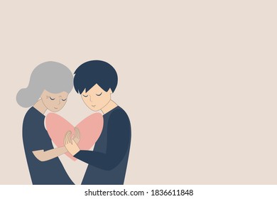 Mother and son. Family relations. Adult woman and boy. Relatives.