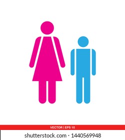 Mother and son flat icon, vector illustration on white background