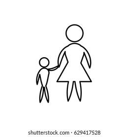 Mother and son flat icon vector